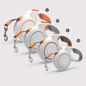 Etiqueta privada Cinta de nylon fuerte Freno de una mano Correa de perro retráctil Blanca Grande - Product Image 1