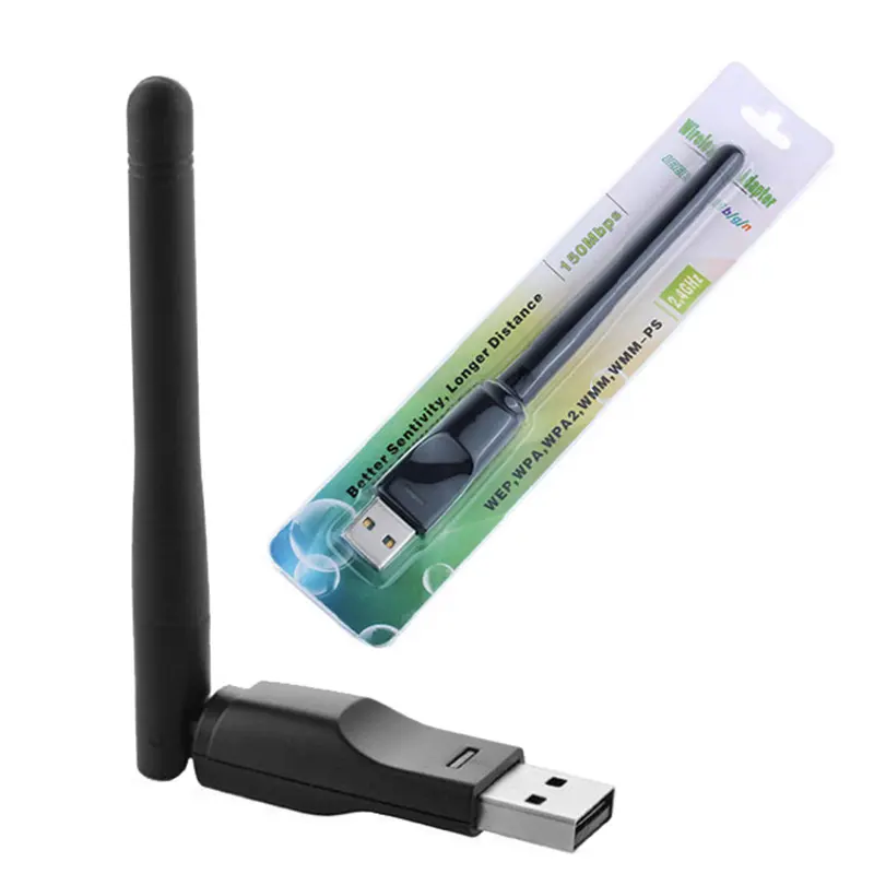 Мини USB 2,0 WiFi адаптер 150 Мбит/с Беспроводная сетевая LAN сетевая карта WiFi приемник для ПК компьютера