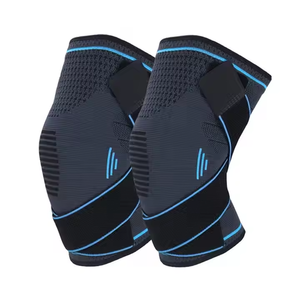 Haute qualité personnalisé tricoté Compression <span class=keywords><strong>basket</strong></span>-ball sport genouillère soutien haltérophilie genou manches avec sangle pour femmes hommes - Product Image 2