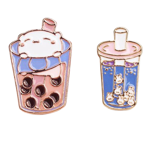 Pearl té de burbuja de gato de dibujos animados lindo a granel personalizado esmalte suave Pin - Product Image 1