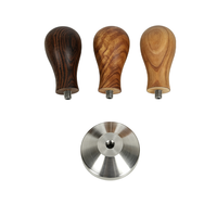 OEM 49mm/51mm/54mm/58mm Tasseur à café expresso en acier inoxydable à base plate avec poignée en bois