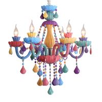 Lustres en cristal coloré de style européen, éclairage décoratif en verre pour chambre à coucher, salon, maison de poupée Gabbys, suspendu