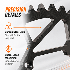 Pignone Posteriore per Moto Fuoristrada <span class=keywords><strong>Yamaha</strong></span> <span class=keywords><strong>Yz</strong></span> 125 / <span class=keywords><strong>Yz</strong></span> 250 / <span class=keywords><strong>Yz</strong></span> <span class=keywords><strong>250f</strong></span> / 450f, Pignone in Acciaio al Carbonio 520 46 48 50 Denti Nero - Product Image 2