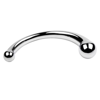 Prix d'usine, acier inoxydable, double tête, stimulateur de point G, dilatateur, stimulateur de point G, métal, gode anal, plug anal, jouet pour adultes