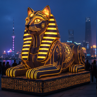 Chat Bastet Égyptien Géant Lumineux Gonflable 2026 avec LED, Étanche et Durable, Alimentation par Prise, Idéal pour Événements et Festivals