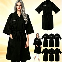 Robe de spa élégante en kimono, personnalisable avec logo de marque, imperméable, pour centre de bien-être et de massage