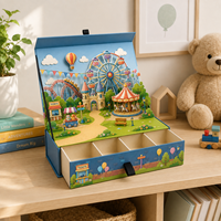 Boîte cadeau en papier rigide 3D personnalisée de luxe avec compartiments à tiroirs pour l'emballage de cadeaux de vacances