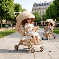 Poussette bébé pliable et légère avec cadre métallique robuste, siège inclinable bidirectionnel, possibilité de s'asseoir/décrocher, design compact et pliable.