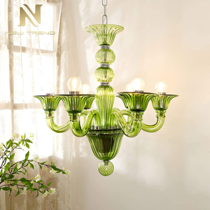 <span class=keywords><strong>Lampadario</strong></span> Elegante Francese Vintage in Vetro di Murano, Portacandele Champagne per Soggiorno e Ristorante - Product Image 4