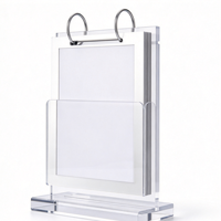 Présentoir de table en acrylique écologique transparent pour cartes, menus et signalétique, plat, 3 mm, poli, format A4, pour restaurants et magasins