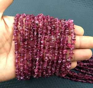 Gema de turmalina Rosa Natural, 16 pulgadas de largo, 1 hilo, Chips lisos sin cortar, fabricación de cuentas, joyería hecha a mano - Product Image 5