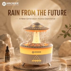 Diffuseur d'arômes UFO en forme de goutte de pluie avec télécommande, humidificateur diffuseur de brume H2O 350ml pour la maison, avec logo personnalisé - Product Image 1