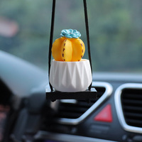 Résine unique Cactus Succulent Car Hanging Ornament Décoration intérieure de voiture pour rétroviseur