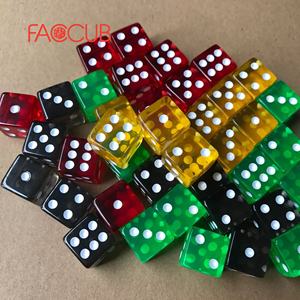 קוביות פאצ'אב איכותיות 16 מ\\\"מ D6 פוליהדרליות מפלסטיק אקרילי אדום שקוף להתאמה אישית עמידות 6 צדדיות למשחקי לוח - Product Image 1