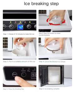 30-40kg Petites machines à glaçons <span class=keywords><strong>2</strong></span> en 1 à usage domestique et commercial pour pépites de glace pouvant ajouter manuellement de l'eau et automatiquement - Product Image 2