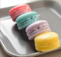Vente en gros de bougies aromatiques bougies de luxe coffret cadeau pour desserts en forme d'aliment bougie parfumée macaron