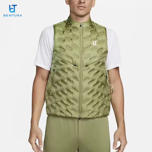 Gilet de Course Thermique Décontracté de Haute Qualité pour Homme avec Double Fermeture Éclair et Patchwork Personnalisé, Veste Utilitaire Fine en Duvet - Product Image 1