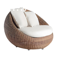 Chaise en rotin en forme de cocon KMJ, moderne, imperméable, résistante au soleil, pour piscine, hôtel, balcon, chaises longues