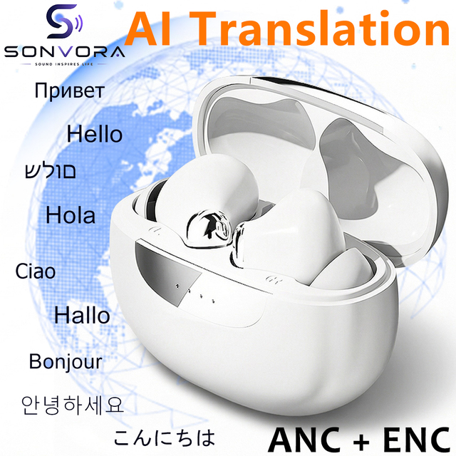 P-M1Pro ANC+ENC In-Ear Noise Cancelling Earphones with AI Translation, Featuring Simultaneous Interpretation & Photo Translation