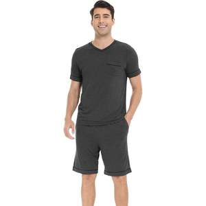 Conjunto de Pijama de Bambú y Viscosa Personalizado para Hombre, Ropa de Dormir Suave de Manga Corta, Tallas S-XXL, Ajuste Cómodo para Verano - Product Image 3