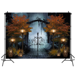 Sfondo della festa di Halloween castello scuro fantasma nebbia fotografia sfondo decorazione di Halloween sfondo - Product Image 1