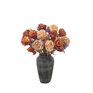 ดอกกุหลาบประดิษฐ์ CallaFloral ก้านเดี่ยว ผ้า PVC เงา สีส้ม สีส้มเข้ม สีม่วงแชมเปญ สำหรับตกแต่งงานแต่งงานในร่ม - Product Image 5