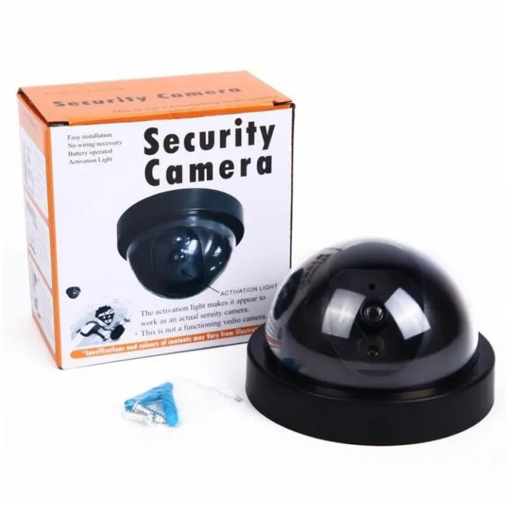 Outdoor Surveillance Camera Simulated Security Flashing IR CCTV Dome Dummy Camera