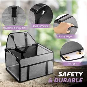 Siège de voiture portable pour chiot avec <span class=keywords><strong>laisse</strong></span> de sécurité à clipser et tuyau de support <span class=keywords><strong>en</strong></span> PVC anti-effondrement pour petits animaux de compagnie - Product Image 6