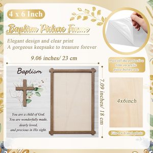 Marco de Fotos de Madera <span class=keywords><strong>para</strong></span> Bebés Recién Nacidos, Impresión Personalizada al por Mayor de Fábrica Nicro, Exhibición de Fotos, Recuerdo de Bautizo, Regalo, Recuerdos de Bautizo - Product Image 5