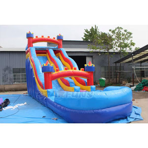 Grande castello gonfiabile commerciale dei bambini del PVC con lo scivolo di acqua dello stagno bagnato e asciutto salta e la casa di rimbalzo per uso del parco o della casa - Product Image 1