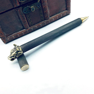 Stylo à bille NM-029 JR Gift Pen, nouveau design, haute qualité, luxe, cuivre pur, gravure diamant, tête de loup féroce, promotionnel - Product Image 4