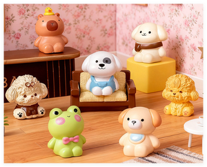 Dessin animé bricolage jardin 3D <span class=keywords><strong>chien</strong></span> chat grenouille mouton Capybara Figurine mignon Mini animaux résine ornements pour aveugle Surprise sac enfants jouet - Product Image 5