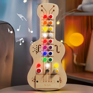 Giocattoli Montessori con Interruttore LED Simulato, Suoni Musicali, Luci, Chitarra Elettronica, Tavola delle Attività per l'Educazione Precoce dei Bambini - Product Image 2