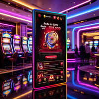 Moniteurs tactiles de jeu de haute qualité de 18,5 pouces avec éclairage halo LED RVB, multi-touch 10 points pour machine d'amusement