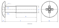 Vis à tête plate galvanisée à fente transversale avec tête parapluie et vis à tête ronde à grande capuchon pour machine