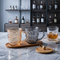 Tasse en verre transparent Raymond faite à la main, 40 ml, mini-tasse à expresso en verre sodocalcique pour thé, shot.