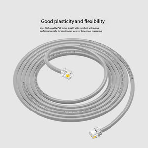كابل هاتف هايل ثنائي النواة HT-100-2M من النحاس النقي مع رأس كريستال رمادي اللون بطول 2 متر (عبوة من 10 قطع) - Product Image 2
