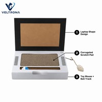 Griffoir pour chat en forme d'ordinateur portable, en carton ondulé, design bureau, mobilier interactif, vente en gros