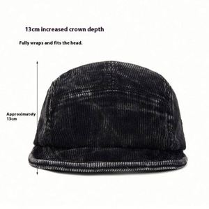 Casquette de baseball vintage américaine automne-hiver 2025 pour hommes et femmes, casquette en velours côtelé à visière courte tendance - Product Image 2
