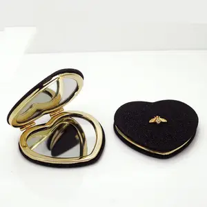 Bling Folding Little Bee Purse Mirror Makeup Mirror Pocket Mirror Glass OPP Bag Chrome 75*55mm ISO9001 500pcs Square 25g