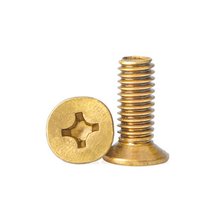 Brass <b>Flat</b> Head <b>Screw</b> Metric Standard Thread Plain Finish M2 M3 M4 M5 M6 - Product Image 1