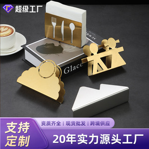 Gold Stainless Steel Napkin Holder Square Standing Dispenser For Restaurants Hotels - Product Image 3