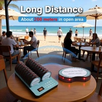Système d'appel sans fil pour serveurs, téléavertisseur vibrant étanche longue portée pour restaurants, cafés, bars à desserts, 1 base et 20 buzzers