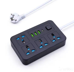 Multiprise avec port USB, 6 prises, 4 USB + 2 ports Type-C, multiprise avec protection contre les surtensions, rallonge universelle - Product Image 3