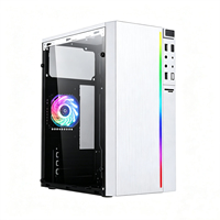 Boîtier d'ordinateur MicroATX à succès avec ventilateur RGB, tour en acier SPCC, support pour bloc d'alimentation ATX, accessoires informatiques personnalisés pour jeux et bureau, en stock