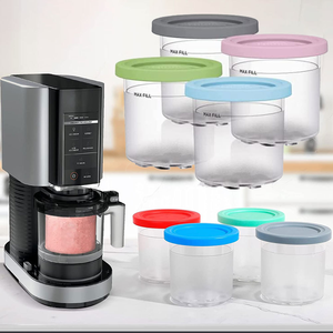 Conteneurs de stockage alimentaire hermétiques anti-fuite en gros DS2105, boîtes Creami Pint avec couvercles en silicone - Product Image 2