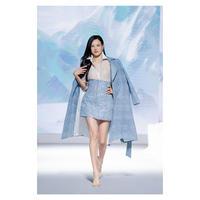 Fournisseur de vêtements du Vietnam ODM Enzo Leo Jupe Icebreaker pour femme, longueur ras du sol, design asymétrique, polyester/coton écologique