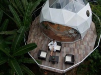 Tente igloo de 8m de diamètre, dôme géométrique en acier, tente de camping, hôtel, maison de luxe, glamping, dôme rond