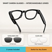 Lunettes Intelligentes IA avec Caméra HD 1080P, 800W Pixels, Audio Sans Fil BT 5.3, Enregistrement Vidéo 2K et Enregistrement de Réunions