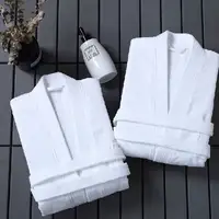 Robe Hotel Linens White Microfiber Terry Cloth Hilton Hotel Bathrobes Unisex Hotel Length Bath Robe Slippers Set